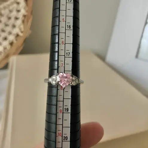 Pink Heart Promise Ring Silver Girly “Constanta” Elegant Coquette Blush Jewelry