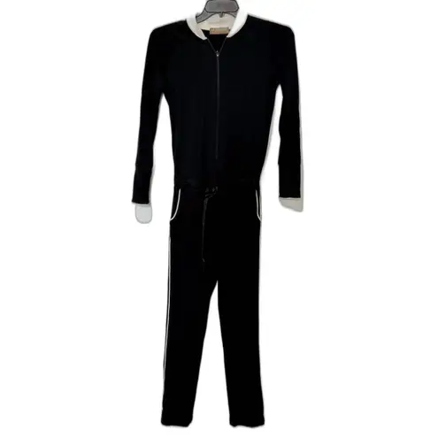 LA RELAXED Coverall Jumpsuit Women’s Sz S Black Zip One Piece Made USA