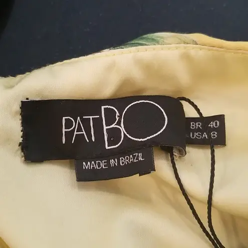 💕PATBO💕 One Shoulder Tiered Ruffle Midi Dress ~ Bright Yellow Print 8 NWT