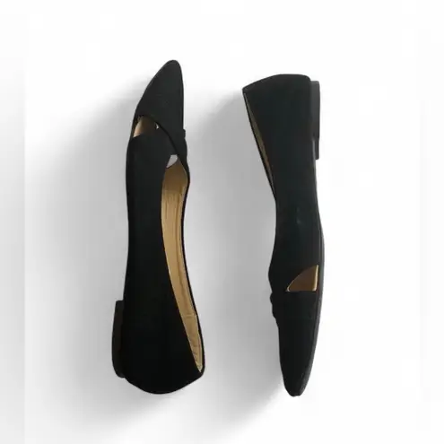 Charles Albert Womens Ballet Flats Faux Suede Slip On Black Size 7