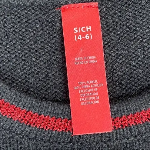 Red Label Fuzzy Santa Christmas Pullover Sweater Black Red Small