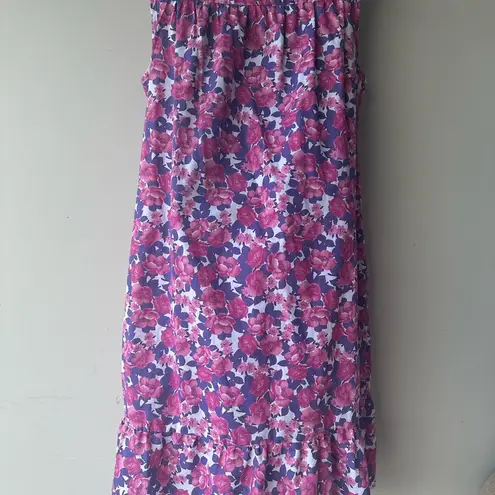 Vintage Anthony Richards Nightgown Women's Size 0LG Pink Floral Print Sleeveless