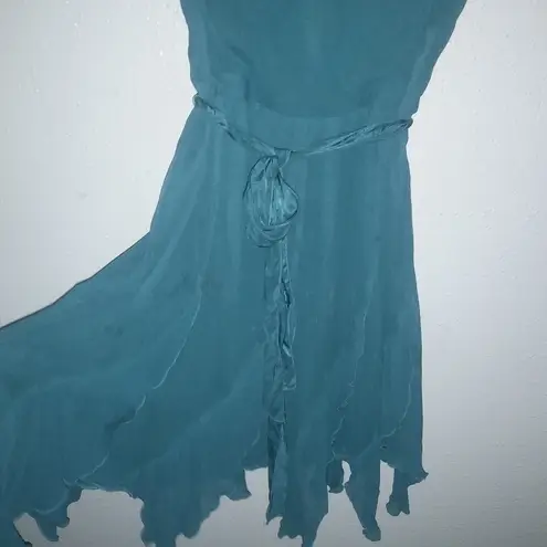 Jonathan Martin  12 Silk Forest Green Dress