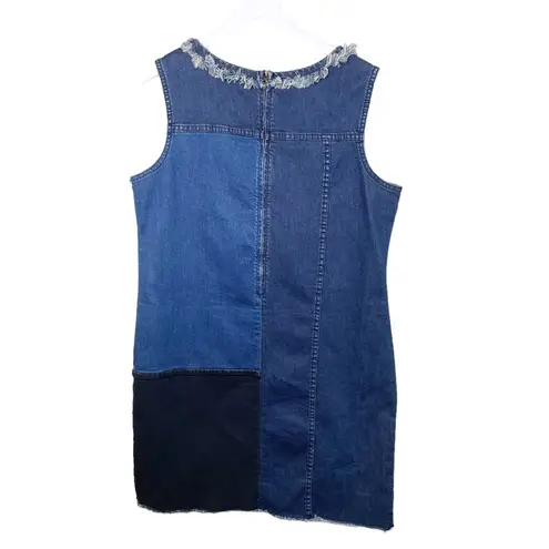 Edge Hope and Harlow Sleeveless Cotton Denim Patchwork Frayed Raw Dress Size 12