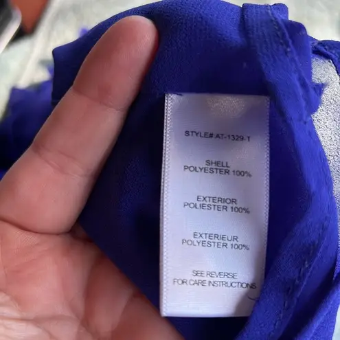 Aryn K Halter Ruffled Blouse