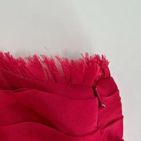 Monique Lhuillier ML Strapless Bridesmaid Dress in Raspberry Pink Chiffon Size 4