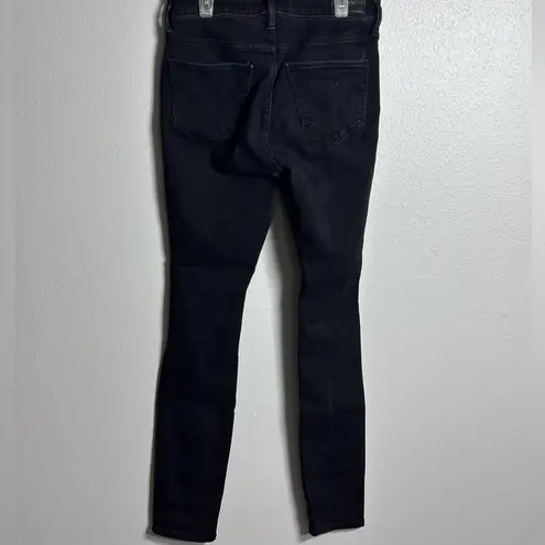 Hollister  Women Black Denim Jeans High Rise Super Skinny Ripped size 5R.