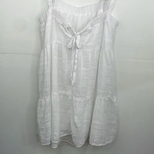 Altar'd State Altar’d State White Ruffled Strap Tired Dress cotton size Large