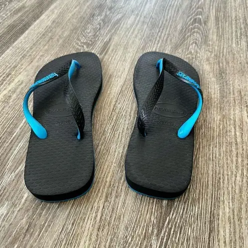 Havaianas  Logo Filete black and blue flip flops