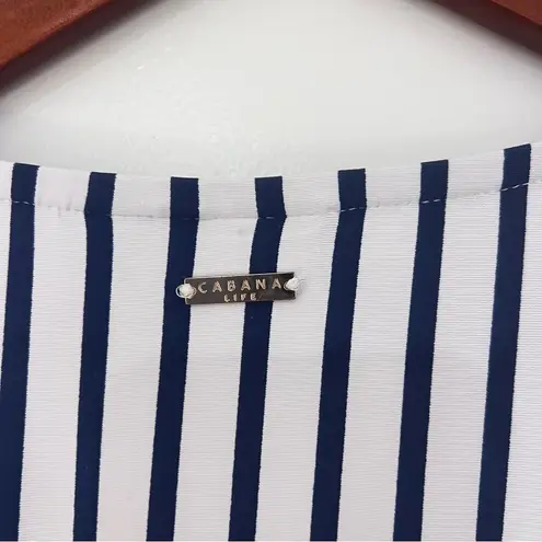 Cabana Life Navy and White Stripped Caftan with Gold Embroidery Size undefined