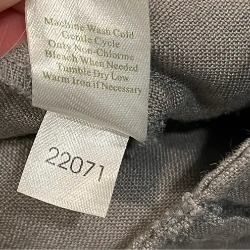 Garnet Hill Brown Wide Leg Linen Cargo Capri Pants size 10