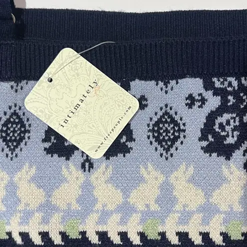 Free People  Intimately Falling For You Bralette Blue Motif Snowy‎ Combo Size XL