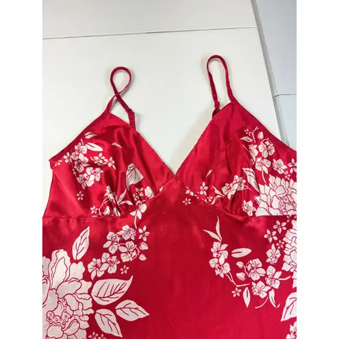 Cacique Red Floral Satin Lingerie Slip Dress Plus Size 14/16