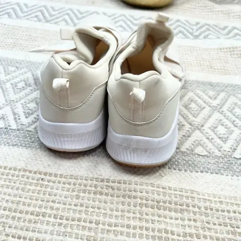 Z By Zella Women Drift Cream Slip-On Sneakers Size 11 Velcro Cross Strap