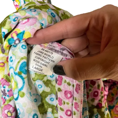 Jams World Vintage Womens M Short Sleeve V-Neck Dress Floral Bohemian