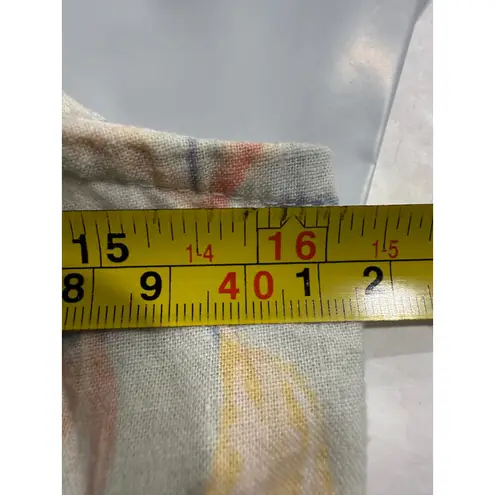 Faherty Isha Mini Dress Sky Coastal Floral Hemp Tencel Blend Pockets size xs Tan