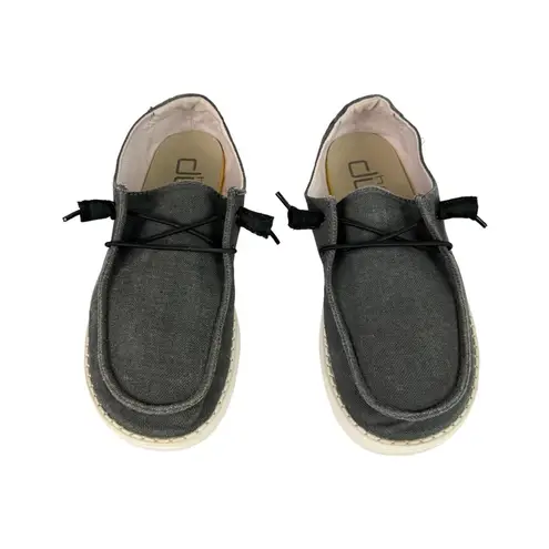Hey Dude Wendy Chambray Moccasin Slip On Shoe Sz 7 Dark Grey Black