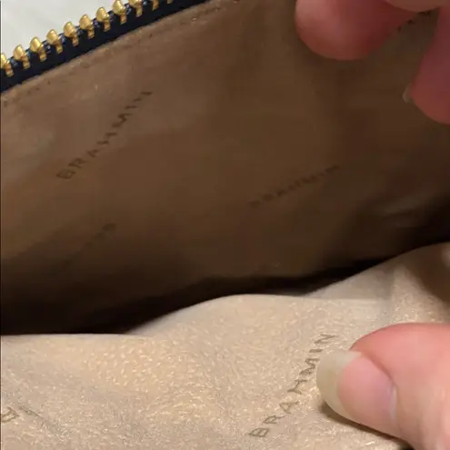 Brahmin Misha Carryall XL Tote x wallet deep blue croc leather handbag