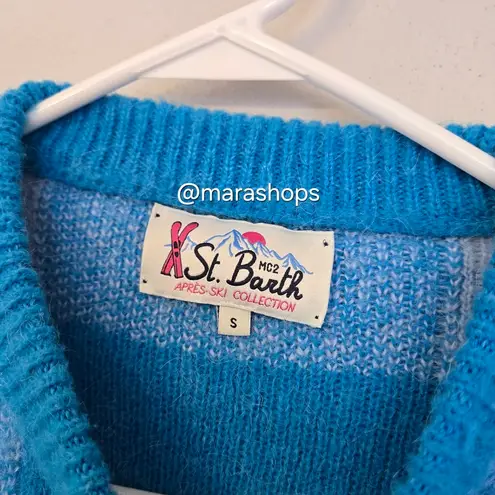 MC2 Saint Barth Brushed Sweater With Check Pattern Blue