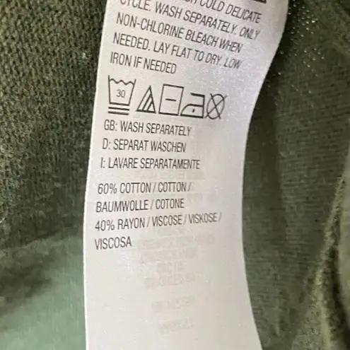 BELLE BY KIM GRAVEL NWOT Dip Dye Sweater Cardigan Size Small Green Cotton Rayon