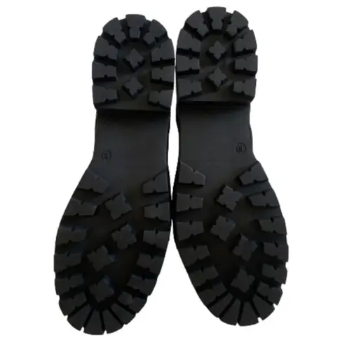 Seven7 Combat Boots Jodi Black Faux Leather Lace Up Contrast Stitching Size 10