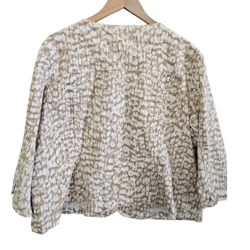 Ruby Rd Gold Beaded Blazer Jacket Womens Sz 20W 3/4 Sleeve Neutral Career Office