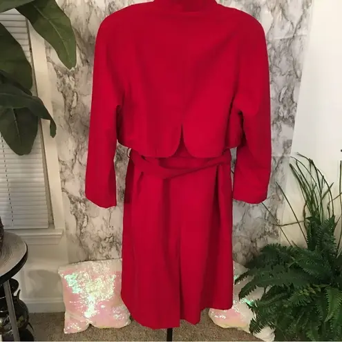 Gallery Gorgeous, Stunning, Luxurious Red Trench with Gold Detailed Buttons