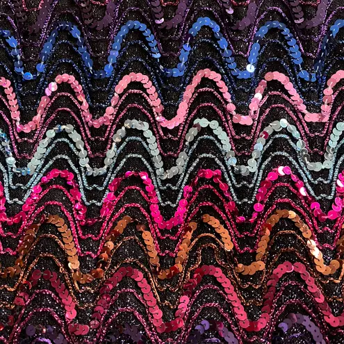 Vintage 80s / 90s Sequin Sparkly Disco Short Sleeve Blouse Multiple Size M