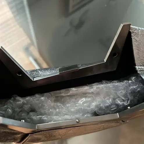 Frame MAISON ETNAD Norah Metallic Clutch, Silver, Retail $680