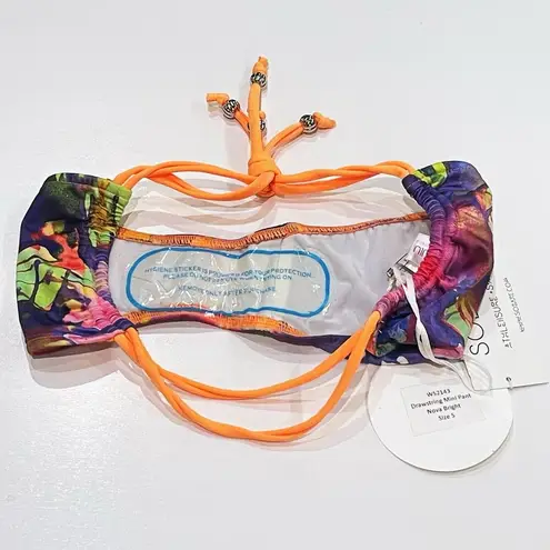 NEW Robb Lulu S Bikini Bottom Drawstring Pant Nova Bright Swimwear Bathing Suit Orange