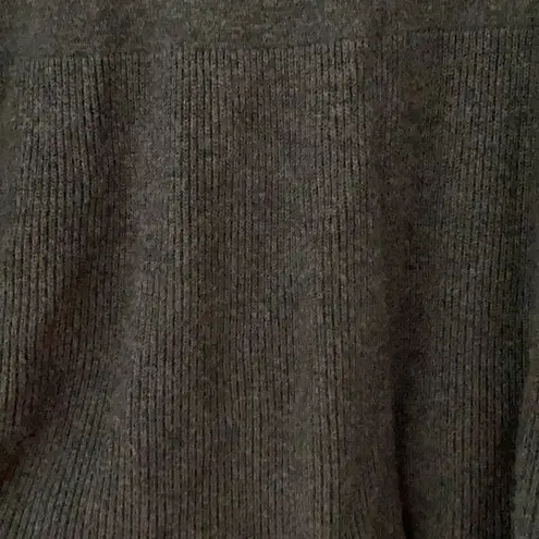 Cable & Gauge Peplum Bell Sleeved Charcoal Sweater Ribbed Peplum Knit Top