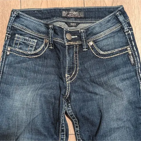 Silver Jeans Suki Womens 25 x 30 Short Curvy Fit Bootcut Flare Boot Leg Faded