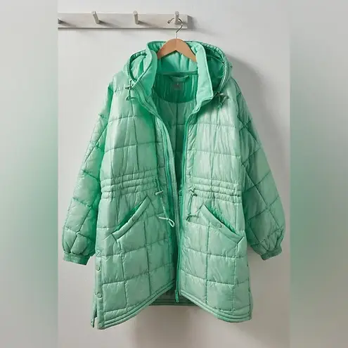 NWT Free People Movement Patricia Packable Puffer In Misty Green Blue