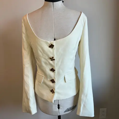 Missguided Cream Blazer with Gold Buttons