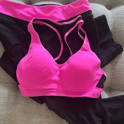 VSX Pink and Black Sports Bra Molded Cup Moisture