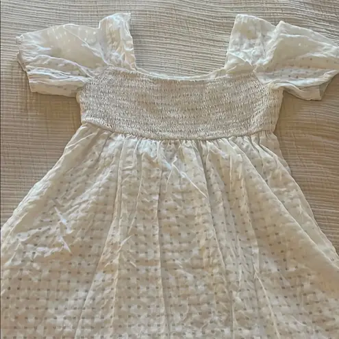 Newbury Kustom White Smocked Puff Sleeve Sundress