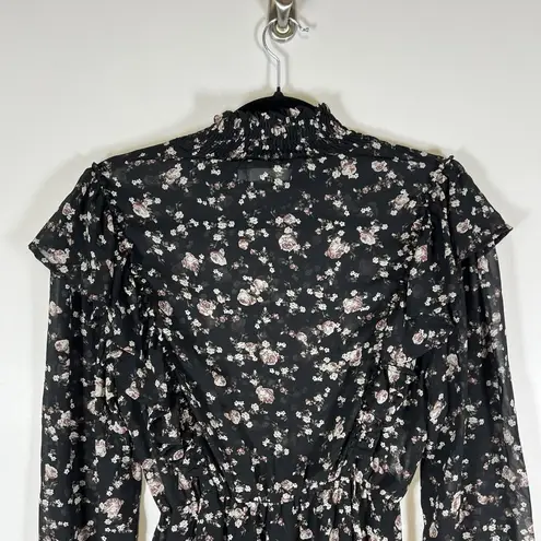 70/21 Dress Womens Size Small Chiffon Floral print Cut Out long sleeve NWT Boho