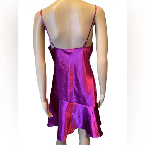 Delicates Vintage Iridescent Holographic Purple Lingerie Intimates Slip Dress