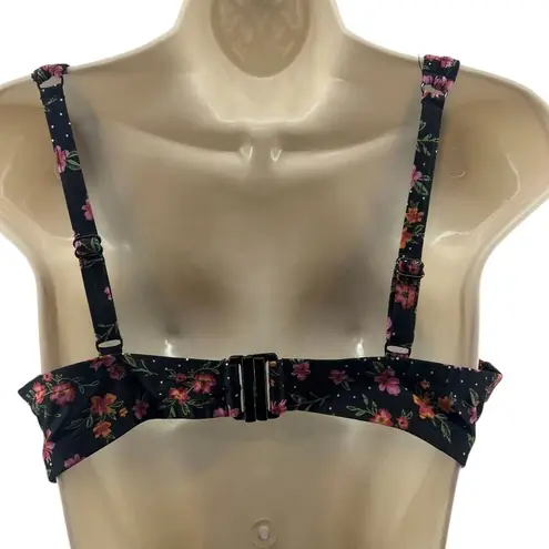 Peek & Beau Fuller Bust Underwire Bikini Top Winter Floral 34F Black Size undefined