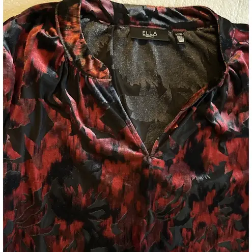 Ella Womens Velvet Burnout Top Size Small Black Sheer Vamp Whimsigoth