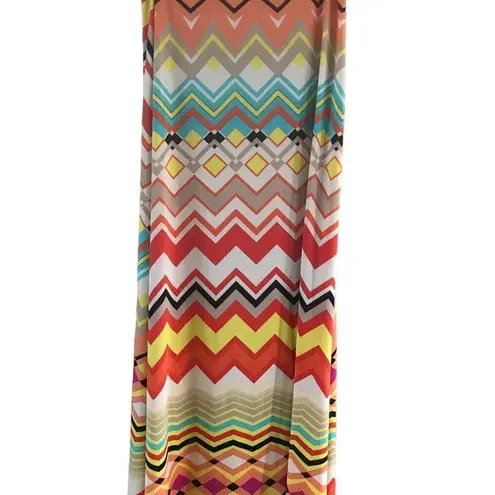 Maxi Skirt Multicolor Zigzag Size Medium Gold