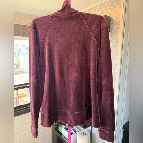 Nike  womens Deep Burgundy Bomber Jacket zip up velour size L