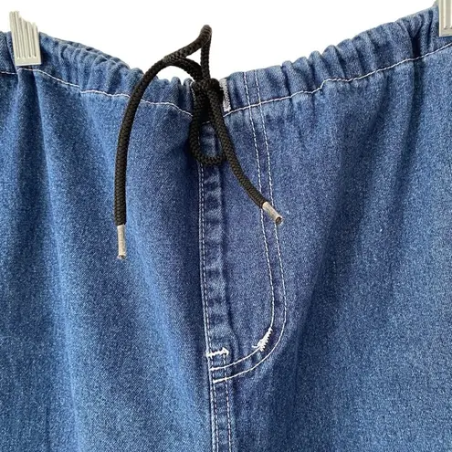 KIK Girl Drawcord Wide Leg 90s Rave Jean Crop Jeans small medium Blue Size 12