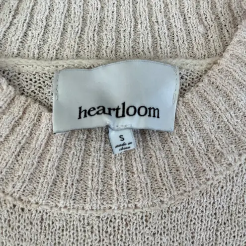 Heartloom Cream Beige Lace Puff Sleeve Sweater