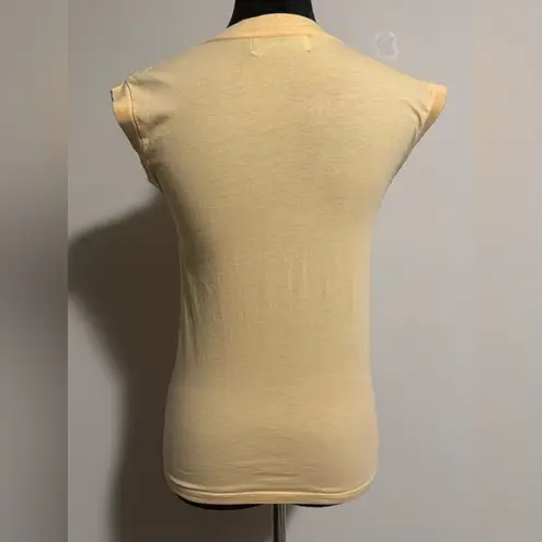 EUC Girl Dangerous x Free People Yellow and Green Plants Muscle Tee size XS