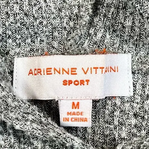 Adrienne Vittadini Sport Gray Long Sleeve Short Shirt Hooded Medium