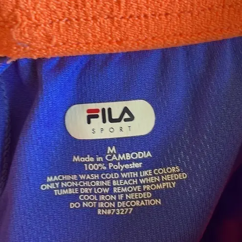 FILA Running Shorts Blue Orange Size Medium