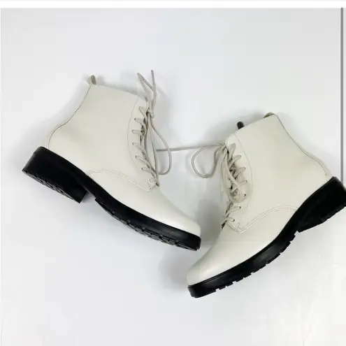 Everlane NEW  The Modern Utility Lace-Up Boot White Size 8.5