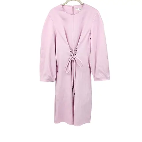 Tibi Lace-Up Crepe Midi Dress Purple Lilac Size 8