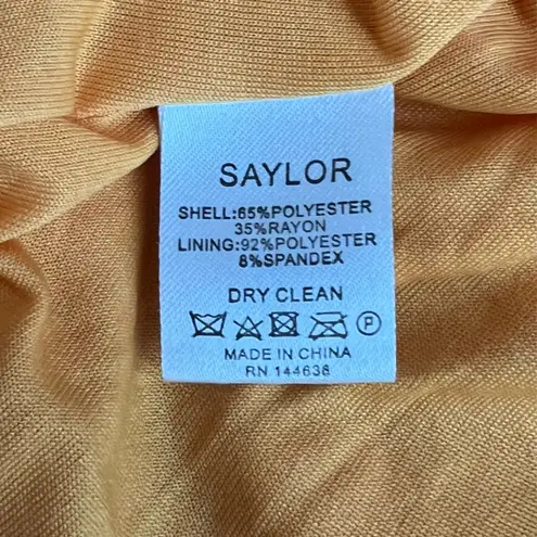 Saylor Women’s Jynx Fringe Halter Neck Mango Yellow Knit Midi Dress Sz S